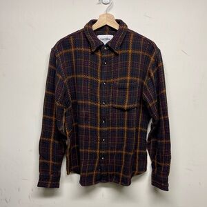 Corridor Men's Plaid Shirt - Brown, blue and red